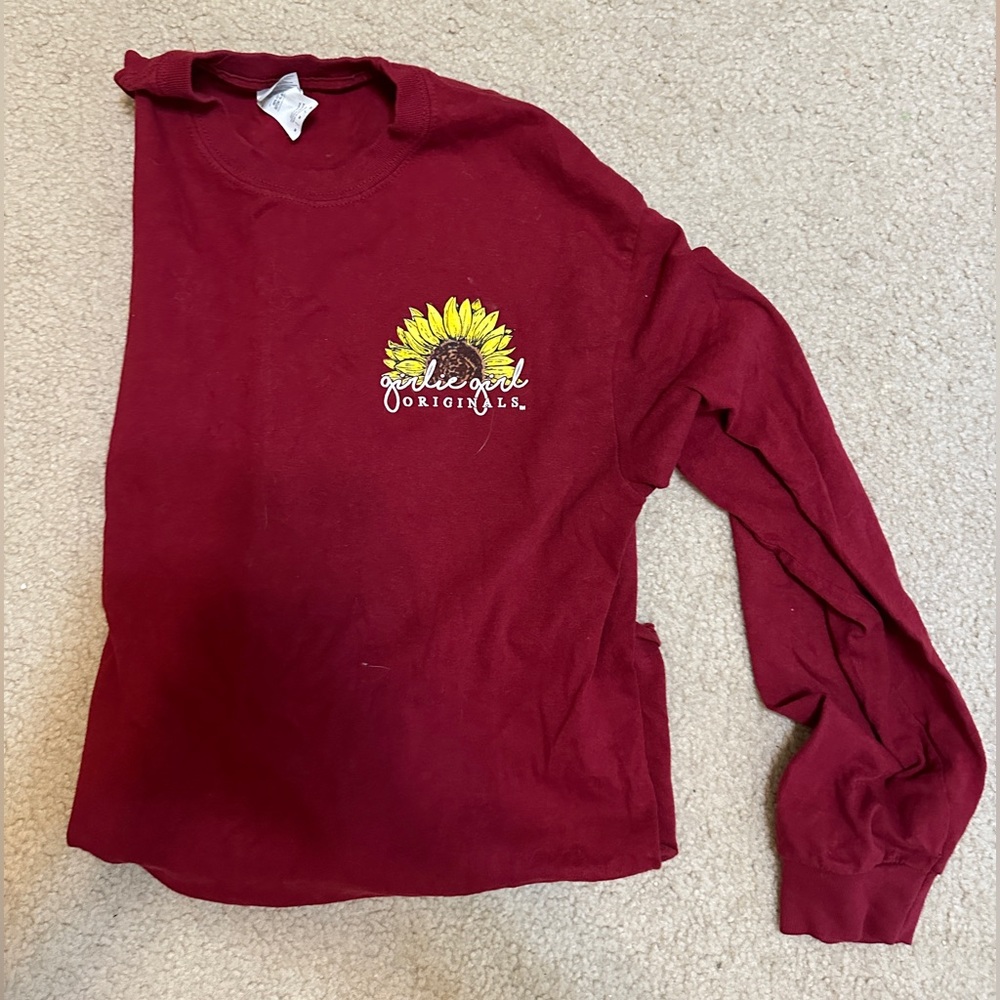 Girlie Girl Original Red Sunflower Long-sleeve shirt